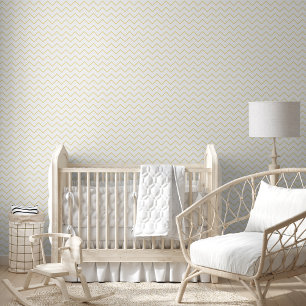 Papier Peint Moderne Blanc et Faux Gold Design Motif Élégant