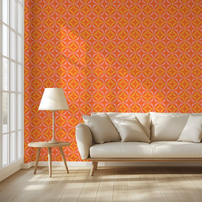 Papier Peint Moderne du milieu du siècle moderne orange jaune g (Créateur téléchargé)