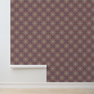 Papier Peint Moderne élégant Mandala motif floral Dusty Maroon