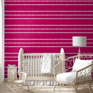 Papier Peint Moderne motif à rayures éclaboussées rose gras et