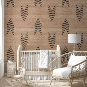 Papier Peint Moderne rustique africain mudcloth brun clair