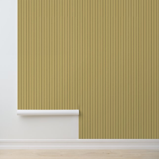 Papier Peint Moderne tendance 1" Pinstripe Mustard Jaune (Application)