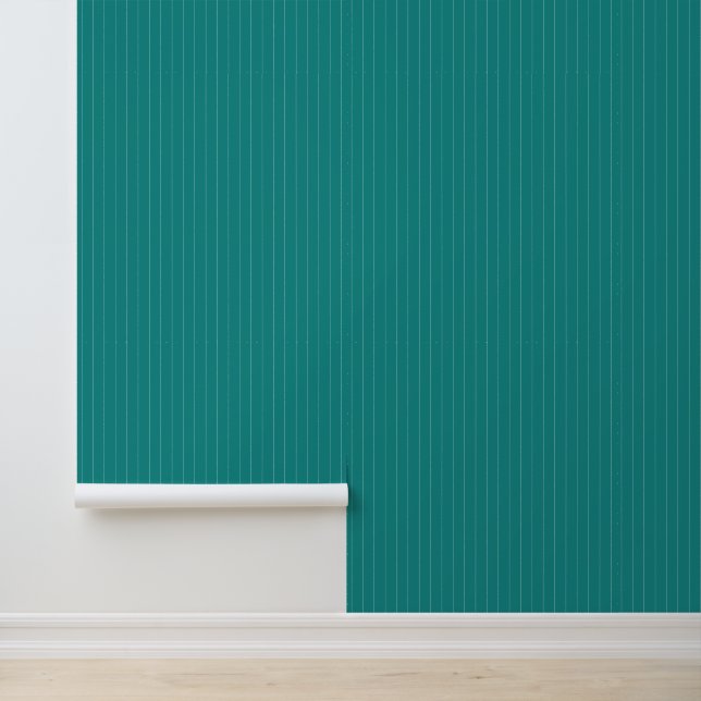 Papier Peint Moderne tendance 1" rayure bleu sarcelle foncé (Application)