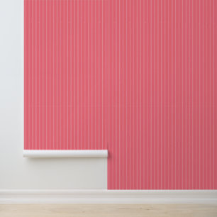 Papier Peint Moderne tendance 1" rayure fine rose corail vif