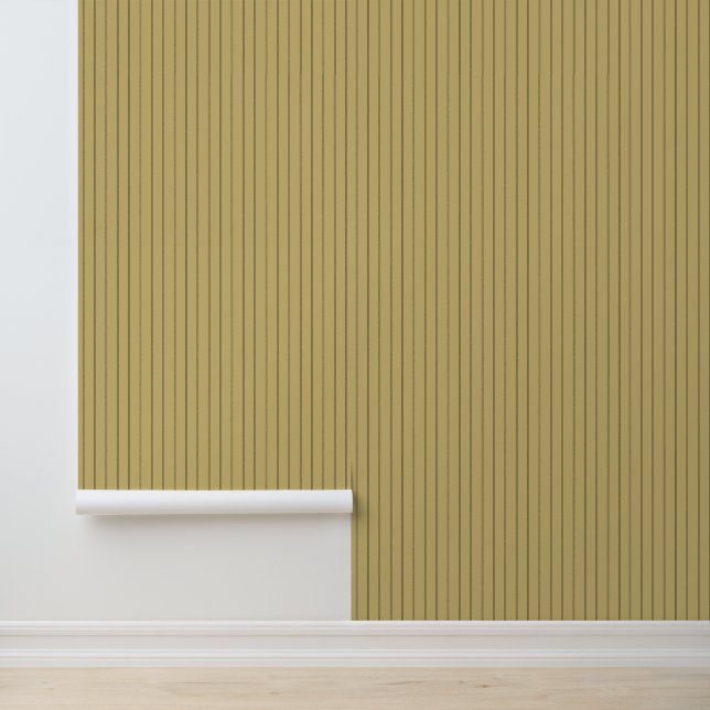 Papier Peint Moderne tendance 1" rayure jaune moutarde (Application)