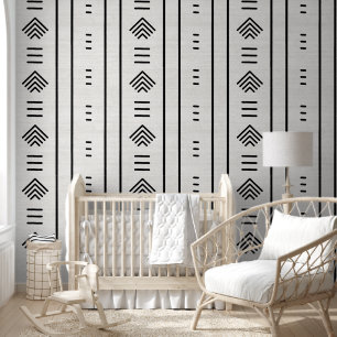 Papier Peint Moderne Tendance Africaine Mudcloth Flèches sur Fo