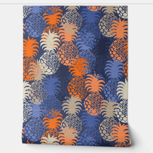 Papier Peint Momona Hawaiian Tropical Pineappy Toss - Navy