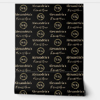 Monogramme personnalisé Black Gold Nom commercial