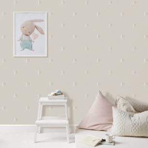 Papier Peint Monogramme personnalisé Motif initial Greige gris 