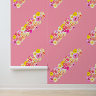 Papier peint montage floral en détresse vintage