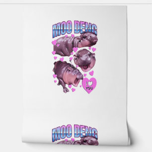 Papier Peint Moo-Deng Hippo Le célèbre bébé Pigmy Moodeng T-Shi