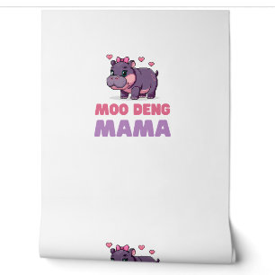 Papier Peint MOO DENG MAMA Amoureux des Animaux Thème Hippopota