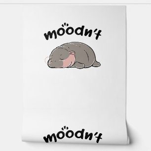 Papier Peint Moon ne dort pas drôle Moo Deng Baby Pygmy Hippo l
