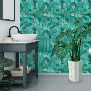 Papier Peint Mosaïque Cyane Aquamarine