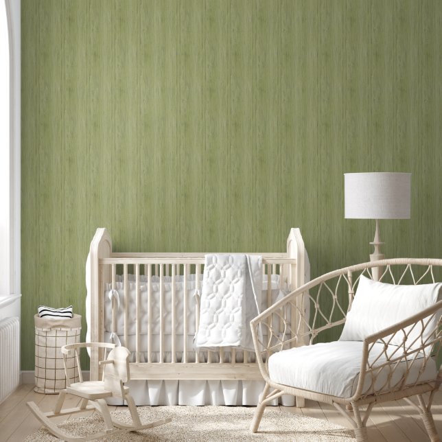 Papier Peint Moss Green Bamboo Wood Grain Look (Enfants)