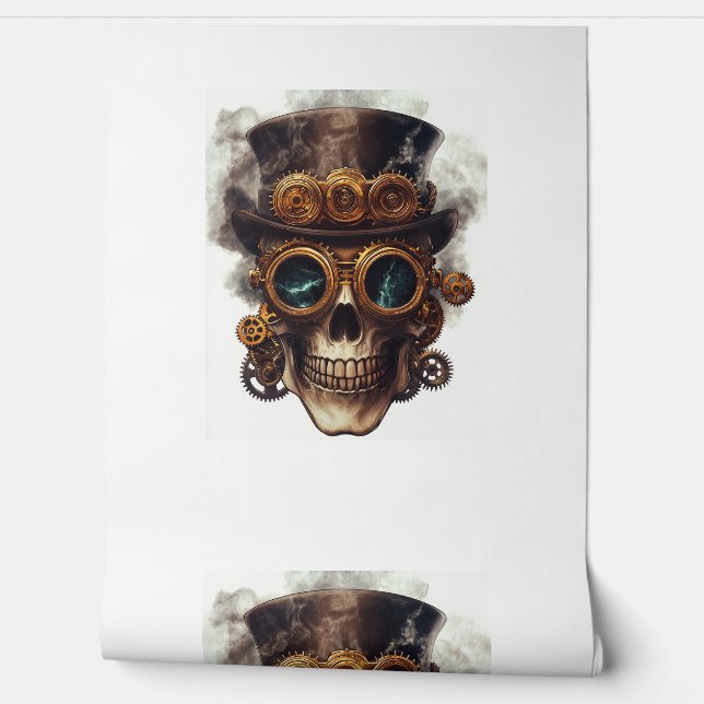 Papier Peint Moteur crâne Steampunk (Déroulement)