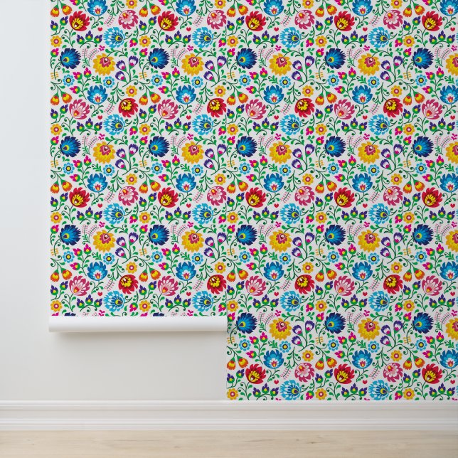 Papier Peint Motif à fleurs d'art populaire 2 (Application)
