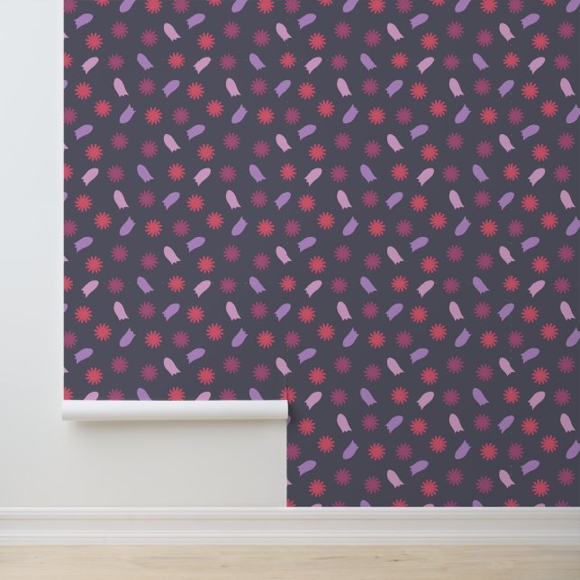 Papier Peint motif à fleurs vives (Application)