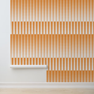 Papier Peint Motif à rayures blanches orange