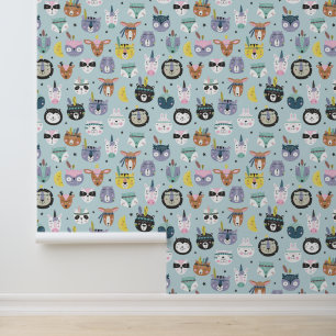 Papier Peint Motif à visage tribal migte