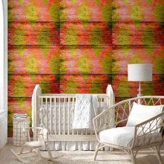 Papier Peint motif abstrait à fleurs de couleur