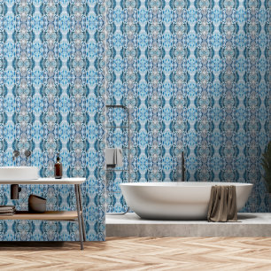 Papier Peint Motif abstrait symétrique bleu glace taille M sere