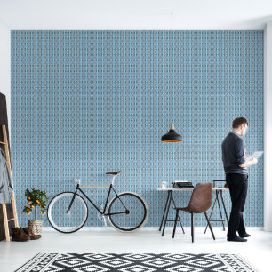 Papier Peint Motif abstrait symétrique bleu glace XS