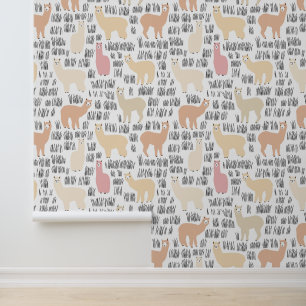 Papier Peint Motif Alpacas
