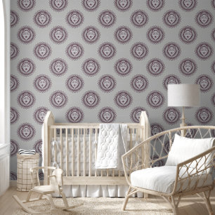 Papier Peint Motif animal cool - Wolf Head Mandala 1