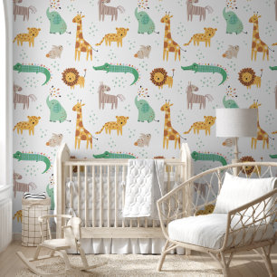 Papier Peint Motif animal sauvage Safari mignon