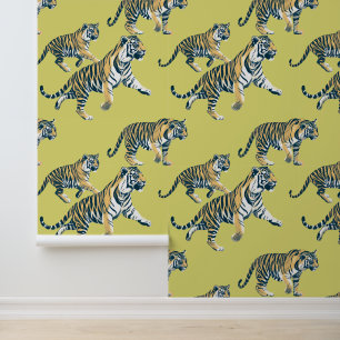 Papier Peint Motif Animalier Tigre Jungle