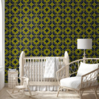 Motif Art Déco en olive et noir
