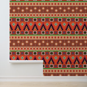 Papier Peint motif Aztec cool carrelé