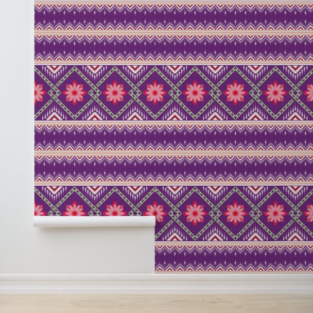 Papier Peint motif Aztec cool carrelé (Application)