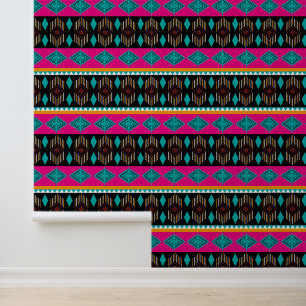 Papier Peint motif Aztec cool carrelé