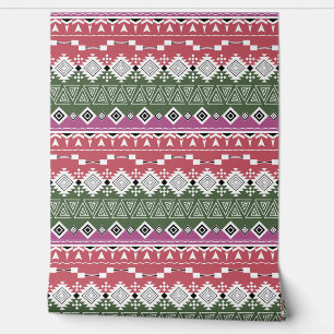 Papier Peint Motif Aztec, rayures /