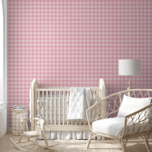 Papier Peint Motif Baby Pink Plaid Checks Salle Bureau