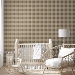 Papier Peint Motif beige Brown Chèques Plaid Bureau de la chamb