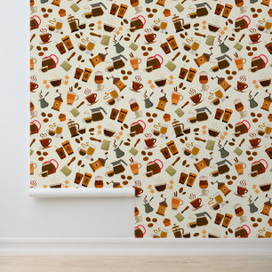 Papier Peint Motif café carrelé mignon