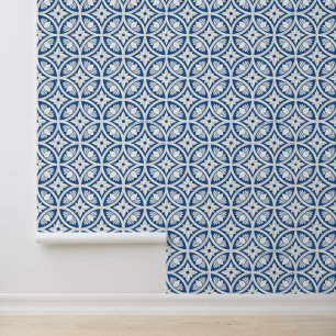 Papier Peint Motif Carrelage Lotus Côtier - Le Lotus Blanc