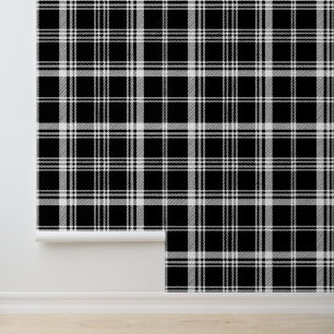 Papier Peint motif carrelé blanc noir cool