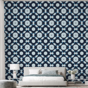 Papier Peint Motif circulaire abstrait avec des éléments géomét