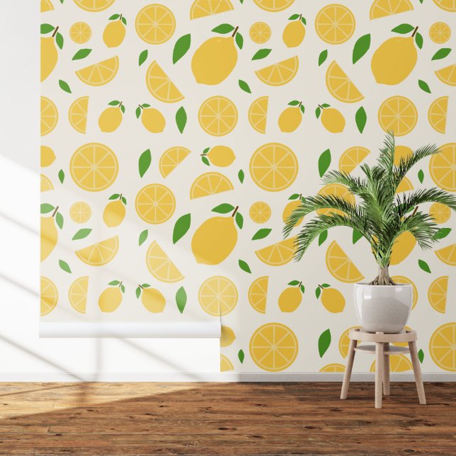 Papier Peint Motif citron (Lemon Pattern Wallpaper)