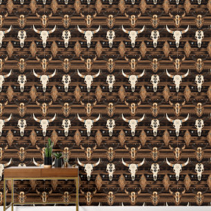 Papier Peint motif cool Western en faux bois