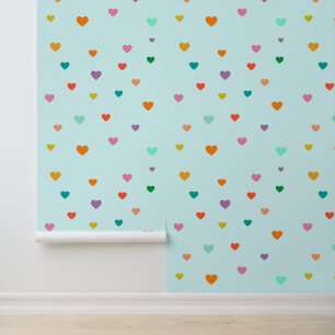 Papier peint Motif couleur coeur