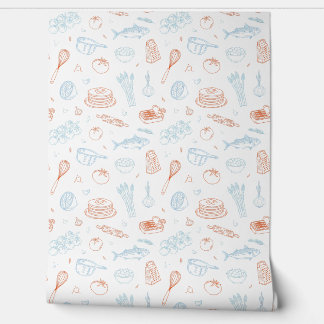 Papier peint motif culinaire de cuisine méditerran