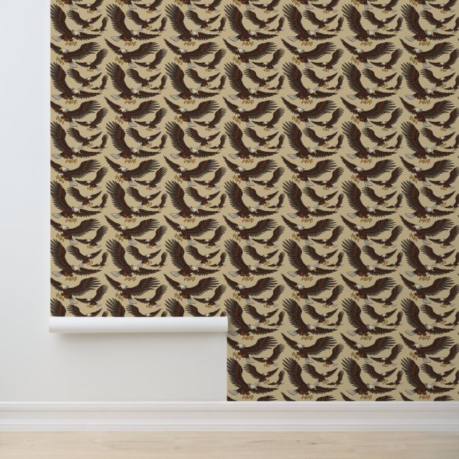 Papier Peint Motif d'aigle attaquant (Application)