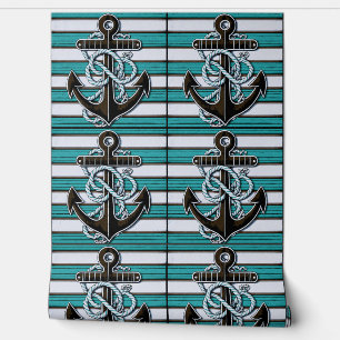 Papier Peint Motif d'Ancres nautiques