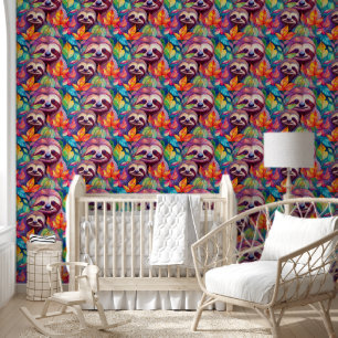 Papier Peint Motif d'animal cool - Paresseux mignon 1