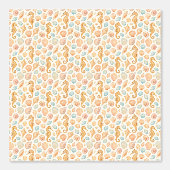 Papier Peint Motif d'aquarelle des coquillages et des hippocamp (Recto)